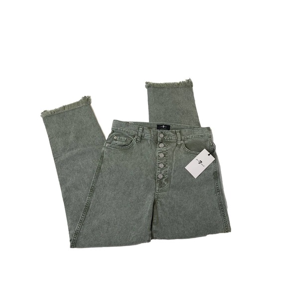 7 For All Mankind Denim - 7 For All Mankind High Waist Cropped Straight Jeans. Size 28. NWT. MSRP $208.